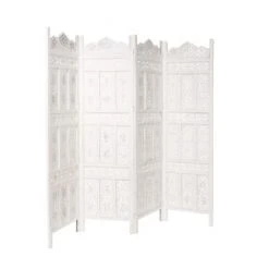 BUTLERS® ESTELLA Paravent, Geschnitzt B 180 X H 176cm Weiß