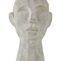 Villa Collection Figur, Kopf, Zement, 30 Cm Hellgrau