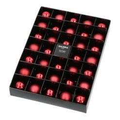 GALERIA Home Mini-Weihnachtskugeln, Glas, 3 Cm, 34 Stück ROT