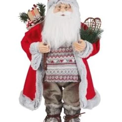 GALERIA Home Weihnachtsmann-Figur "Santa", 59 Cm GRAU/ NATUR