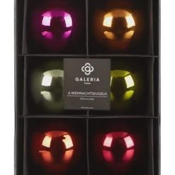 GALERIA Home Weihnachtskugeln, Glas, Ø 8 Cm, 6er-Set MEHRFARBIG