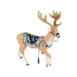 FITZ AND FLOYD® Figur Rentier Mit Zaumzeug, Blau Bunt