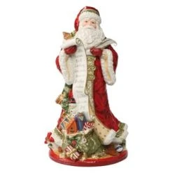 FITZ AND FLOYD® Figur Santa Mit Schriftrolle, Rot Bunt