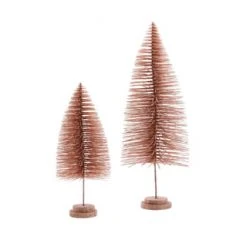 PURE DAY Deko-Tannen-Set, 2-tlg. Glitzer Metallfarben