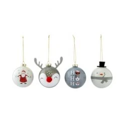 PURE DAY Deko-Kugel-Set, 4-tlg. X-mas Grau