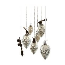 LOBERON Weihnachtsschmuck 6er Set Colin Antiksilber Antiksilber