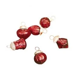 LOBERON Weihnachtsschmuck 6er Set Levier Rot Rot