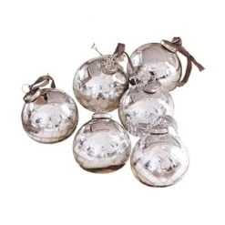 LOBERON Weihnachtsschmuck 6er Set Gina Silber Silber