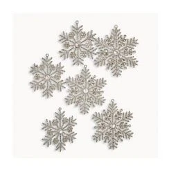 LOBERON Weihnachtsschmuck 6er Set Lisette Silber Silber