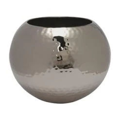 Fink Vase "Moon", Vernickelt, Metall Gesamt: Höhe 16cm, Durchmesser 20cm